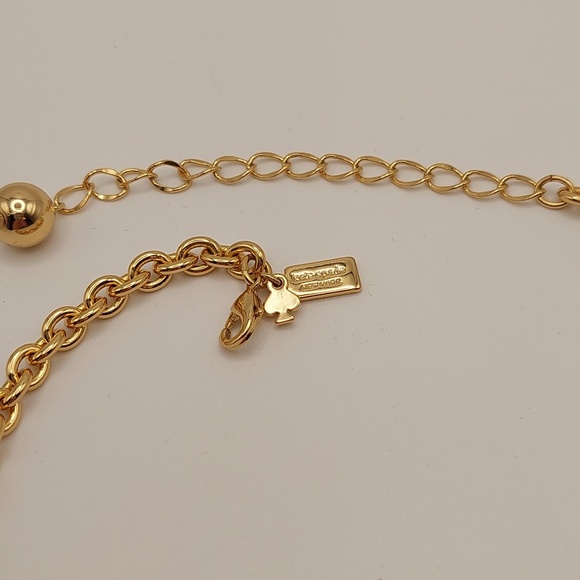 KATE SPADE White & Goldtone Cube Necklace With Rhinestones - Women's Jewelry EUC - Picture 9 of 13